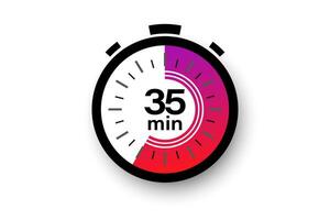 35 minuter timer. stoppur symbol i platt stil. redigerbar isolerat vektor illustration.