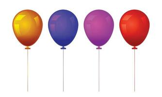 Vektor bunt fliegend Luftballons im ein Reihe