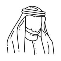 Symbol für muslimischen Mann. Doodle handgezeichnete oder Umrisssymbolstil vektor