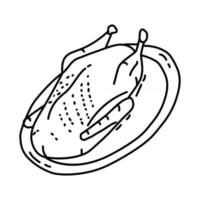 Weichnachtsgans-Symbol. Doodle handgezeichnete oder Umrisssymbolstil vektor