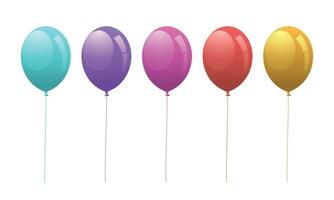 Vektor einstellen von Helium Ballon, fliegend Luft Bälle. glücklich Geburtstag, Urlaub . Party Dekoration