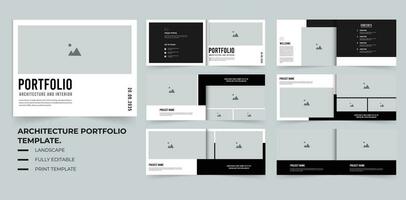 die Architektur und Innere Portfolio oder Portfolio Layout Vorlage Design a4 Landschaft vektor