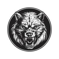 Werwolf, Jahrgang Logo Linie Kunst Konzept schwarz und Weiß Farbe, Hand gezeichnet Illustration vektor