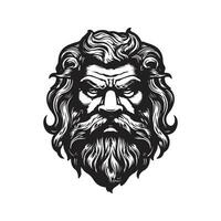 wild Mann, Jahrgang Logo Linie Kunst Konzept schwarz und Weiß Farbe, Hand gezeichnet Illustration vektor