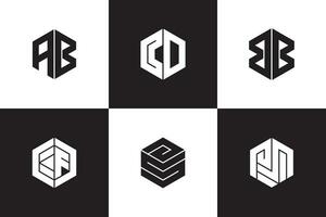 Hexagon Brief Logo Design bündeln Pack vektor