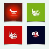 einstellen von minimal eid al adha Sozial Medien Post Design Pack Vektor Vorlage