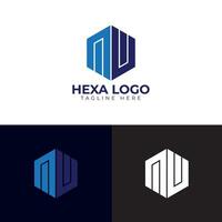 Brief Logo Design durch Hexagon vektor