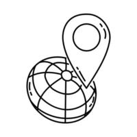 google maps-ikonen. doodle handritad eller dispositionsikon stil vektor