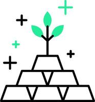 Vektor Illustration von Gold Pflanze Konzept Symbol.