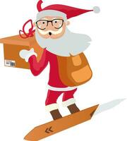 Santa claus mit Geschenk Box zum Weihnachten Feier. vektor