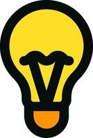 aning eller ljus Glödlampa ikon i gul och svart Färg. vektor