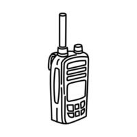 radiotelefon ikon. doodle handritad eller dispositionsikon stil vektor