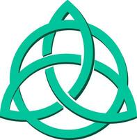 Kreis mit Dreieck keltisch eben Symbol im blaugrün Farbe. vektor