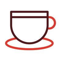 Tee Becher dick Linie zwei Farbe Symbole zum persönlich und kommerziell verwenden. vektor