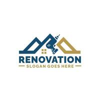 Hem renovering logotyp design vektor illustration