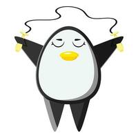 Sport Pinguin tut Yoga und Fitness. vektor