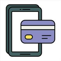 kontanter på Bankomat Färg översikt ikon design stil vektor