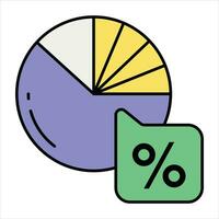 paj Diagram Färg översikt ikon design stil vektor