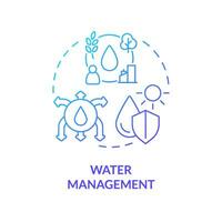 lutning vatten förvaltning ikon representerar värmeflation begrepp, isolerat vektor, linjär illustration av lösningar till global uppvärmning. vektor