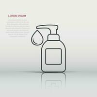 hand desinfektionsmedel ikon i platt stil. antiseptisk flaska vektor illustration på isolerat bakgrund. desinficera gel tecken företag begrepp.
