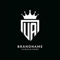 Brief ua Logo Monogramm Emblem Stil mit Krone gestalten Design Vorlage vektor