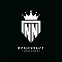 brev nn logotyp monogram emblem stil med krona form design mall vektor