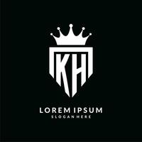 brev kh logotyp monogram emblem stil med krona form design mall vektor