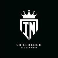 Brief Ich bin Logo Monogramm Emblem Stil mit Krone gestalten Design Vorlage vektor