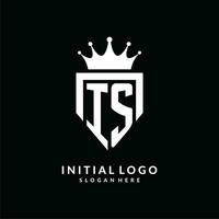 Brief ist Logo Monogramm Emblem Stil mit Krone gestalten Design Vorlage vektor