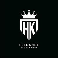 brev hk logotyp monogram emblem stil med krona form design mall vektor