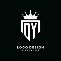 brev dy logotyp monogram emblem stil med krona form design mall vektor