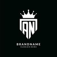 Brief ein Logo Monogramm Emblem Stil mit Krone gestalten Design Vorlage vektor