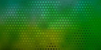 mörkgrönt vektormönster med cirklar. glitter abstrakt illustration med färgglada droppar. mönster för tapeter, gardiner. vektor