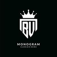 Brief bv Logo Monogramm Emblem Stil mit Krone gestalten Design Vorlage vektor