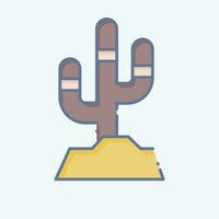 ikon kaktus. relaterad till amerikan inhemsk symbol. klotter stil. enkel design redigerbar. enkel illustration vektor