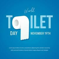 rollen Gewebe Illustration Konzept von Welt Toilette Tag November 19 .. auf isoliert Hintergrund vektor