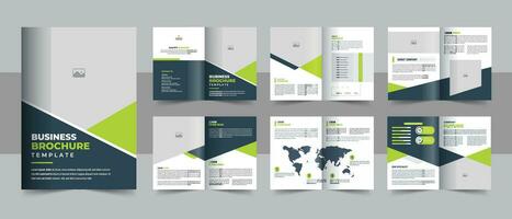 modern företag broschyr mall design layout, multipurpose broschyr mall med omslag, tillbaka och inuti sidor. minimal företag broschyr mall design vektor