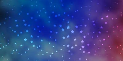 mörkblå, röd vektormall med neonstjärnor. lysande färgglad illustration med små och stora stjärnor. mönster för nyårsannons, häften. vektor