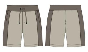 skinna tyg joggare svettas shorts byxor vektor illustration mall främre, tillbaka visningar