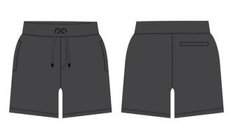 skinna tyg joggare svettas shorts byxor vektor illustration mall främre, tillbaka visningar