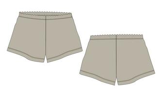 shorts flämta vektor illustration mall främre och tillbaka visningar isolerat på vit bakgrund