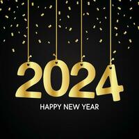 glücklich Neu Jahr 2024 Design. bunt Prämie Vektor Design zum Poster, Banner, Gruß und Neu Jahr 2024 Feier.