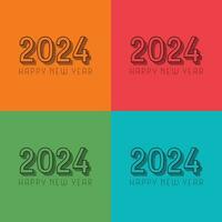 glücklich Neu Jahr 2024 Design. bunt Prämie Vektor Design zum Poster, Banner, Gruß und Neu Jahr 2024 Feier.