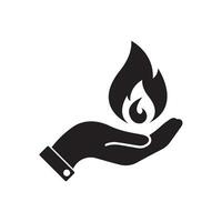 Hand halten ein Feuer Symbol, eben Design Beste Vektor Symbol