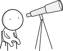 pojke ser genom en teleskop vektor