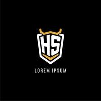 första hs geometrisk skydda esport logotyp monogram design stil vektor