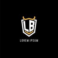 första lb geometrisk skydda esport logotyp monogram design stil vektor