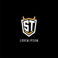 första st geometrisk skydda esport logotyp monogram design stil vektor