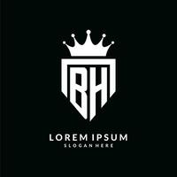 brev bh logotyp monogram emblem stil med krona form design mall vektor