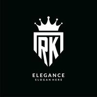 brev rk logotyp monogram emblem stil med krona form design mall vektor